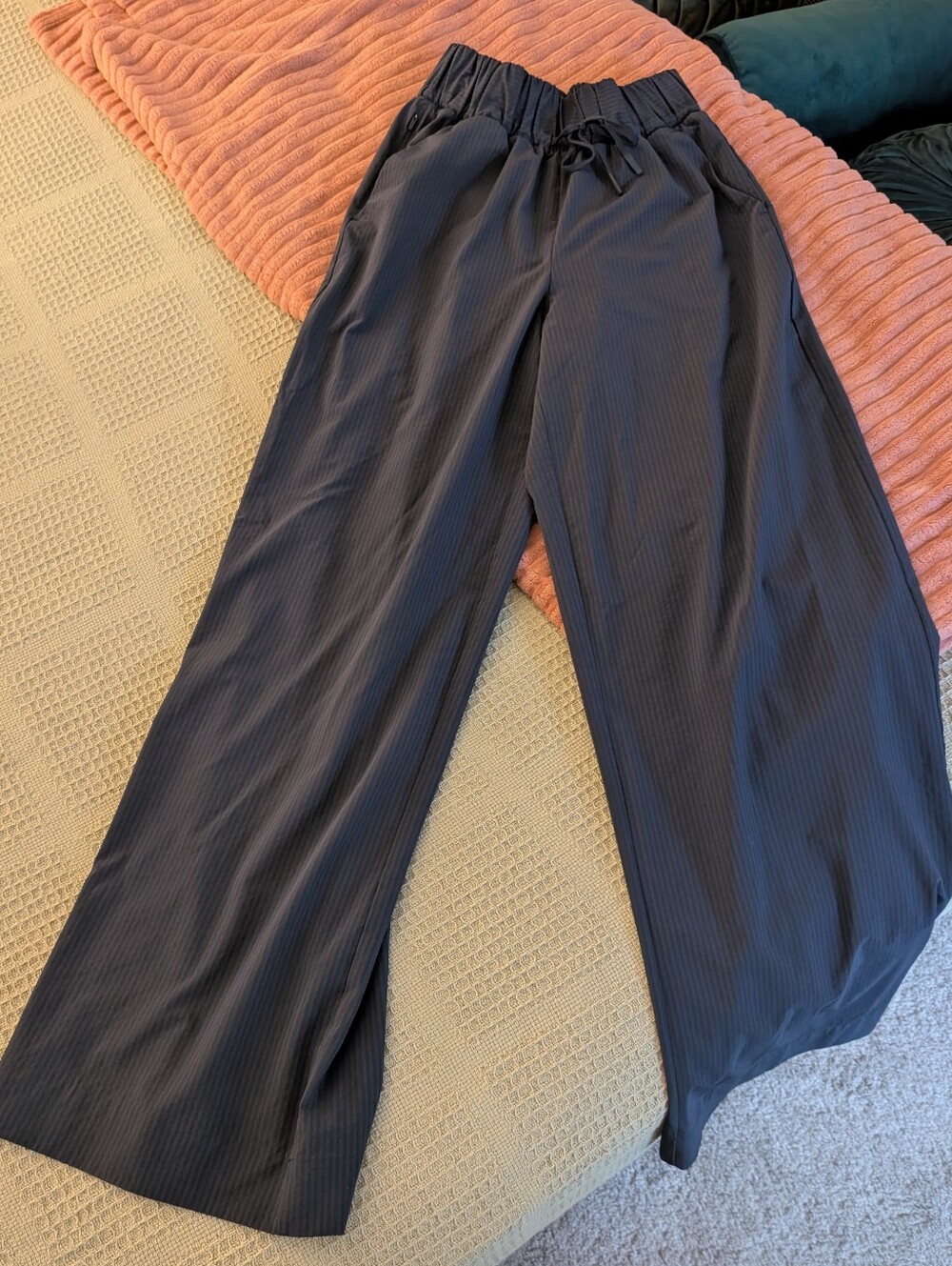 all in motion Women's Navy Wide-Leg Drawstring Pants